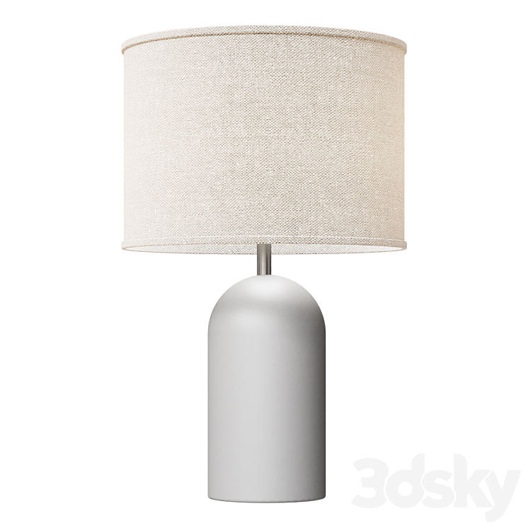 Large Concrete Table Lamp 3DS Max Model - thumbnail 1