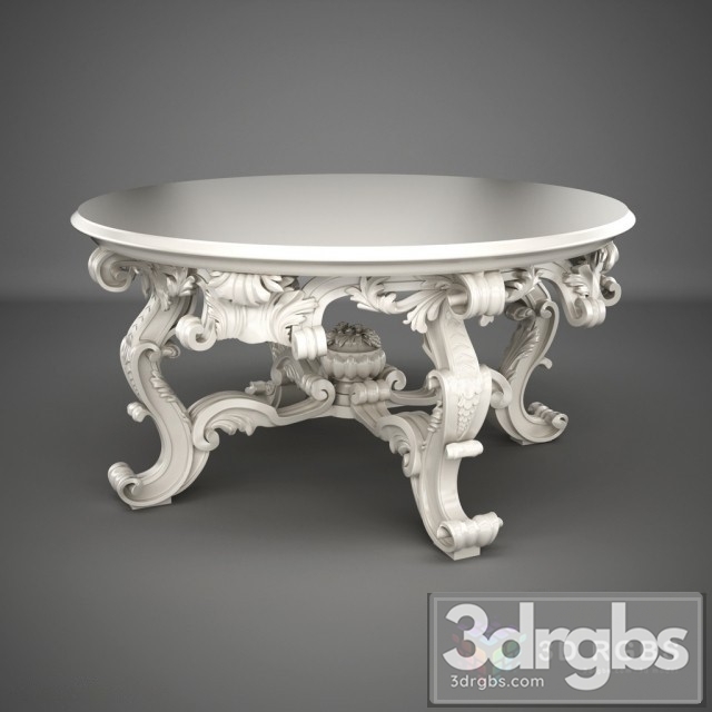 Large Round Palazzo Capponi Centre Table 3dsmax Download - thumbnail 1