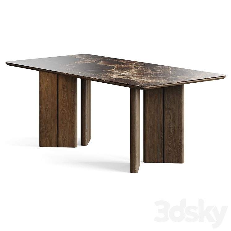 Laskasas Ponza Dining Table 3DS Max Model - thumbnail 2