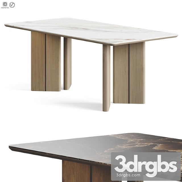 Laskasas Ponza Dining Table 3dsmax Download - thumbnail 1