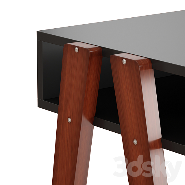 LAUREL DESK (Black and White) 3DSMax File - thumbnail 4