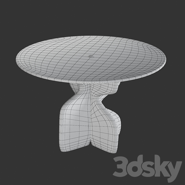 Lechuza Round Dining Table (Crate & Barrel) 3DS Max Model - thumbnail 3