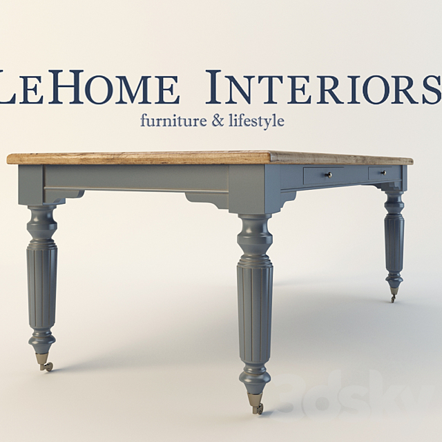 LeHome Keywest Dining Table 3DS Max Model - thumbnail 2