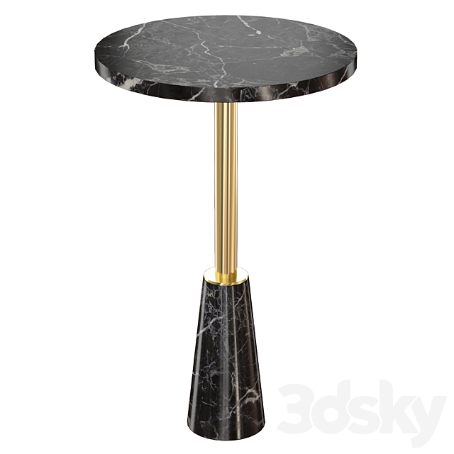 Leni Black Marble Drink Table (Crate and Barrel) 3DSMax File - thumbnail 1