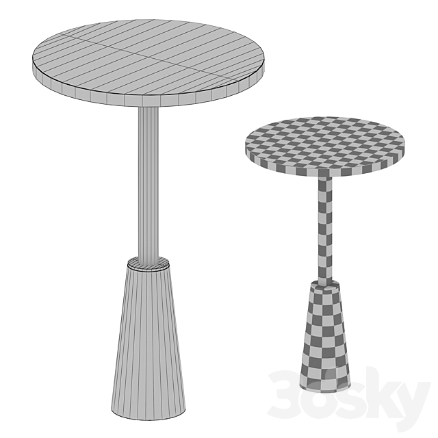 Leni Black Marble Drink Table (Crate and Barrel) 3DSMax File - thumbnail 5