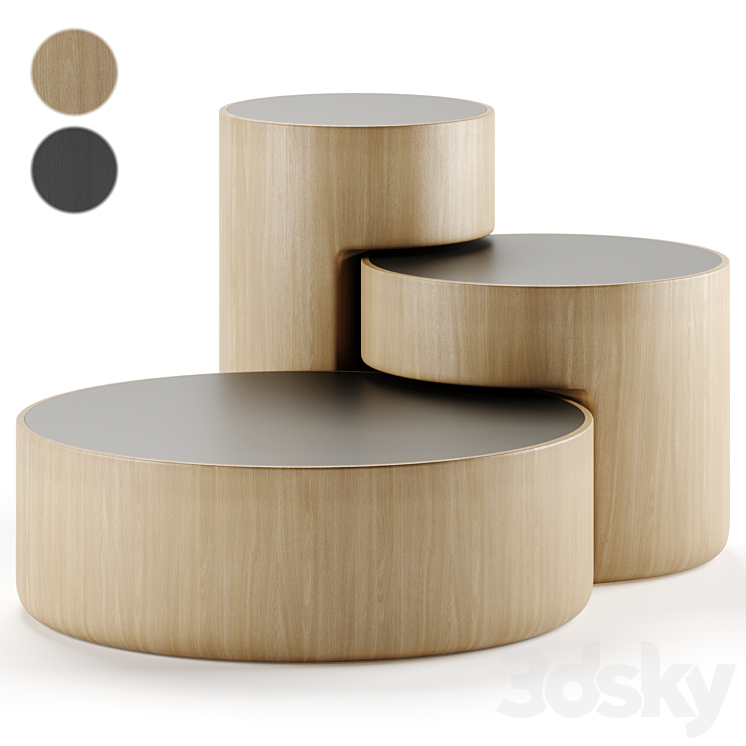 Levels Set of 3 Nesting Tables by Dan Yeffet & Lucie Koldova 3DS Max Model - thumbnail 1