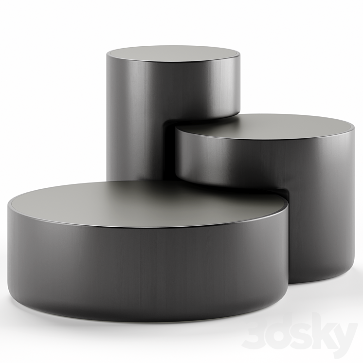 Levels Set of 3 Nesting Tables by Dan Yeffet & Lucie Koldova 3DS Max Model - thumbnail 2