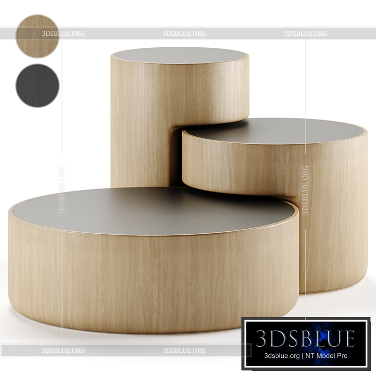 Levels Set of 3 Nesting Tables by Dan Yeffet & Lucie Koldova 3DS Max - thumbnail 3