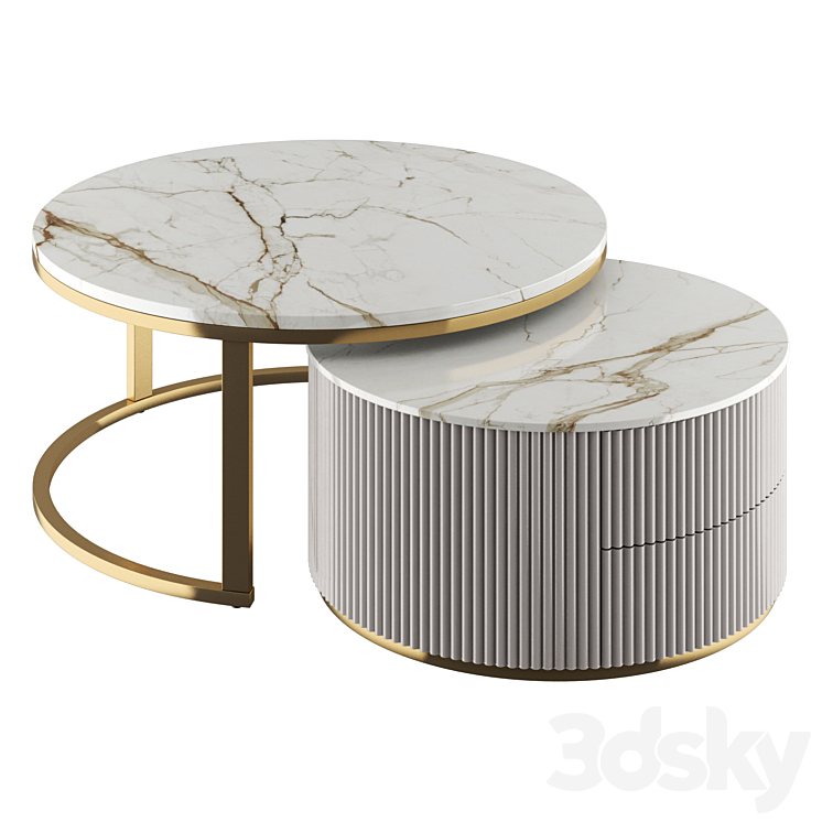 Light Luxury Tea Table 3DS Max Model - thumbnail 2