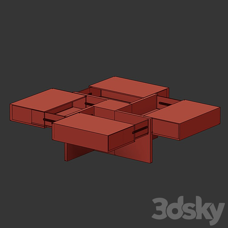 Lipscomb Coffee Table 3DS Max Model - thumbnail 2