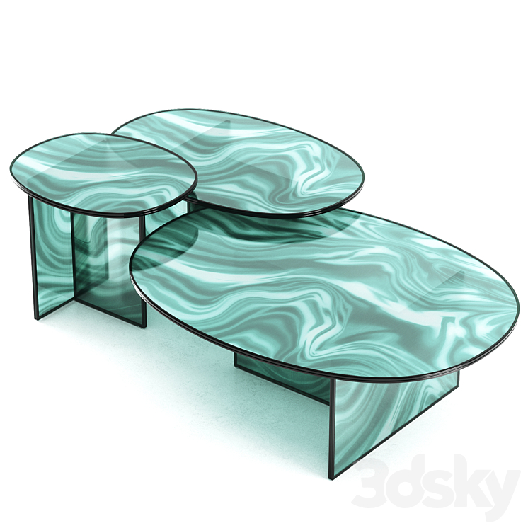 Liquefy Crystal Coffee Table by Glas Italia 3DS Max Model - thumbnail 1