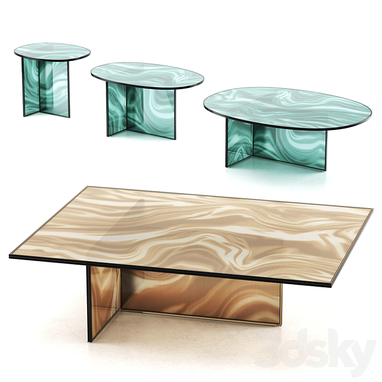 Liquefy Crystal Coffee Table by Glas Italia 3DS Max Model - thumbnail 2