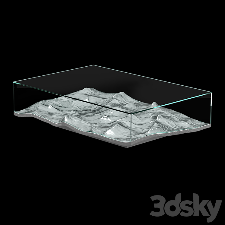 LIQUID ALUMINUM LOW TABLE 3DS Max - thumbnail 2