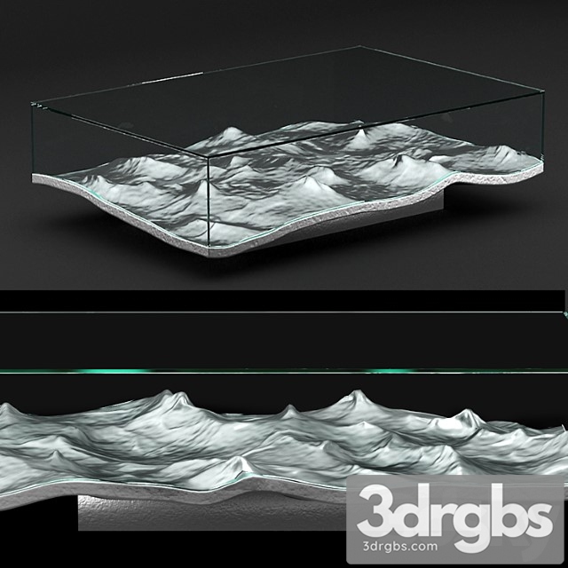 Liquid aluminum low table - thumbnail 1