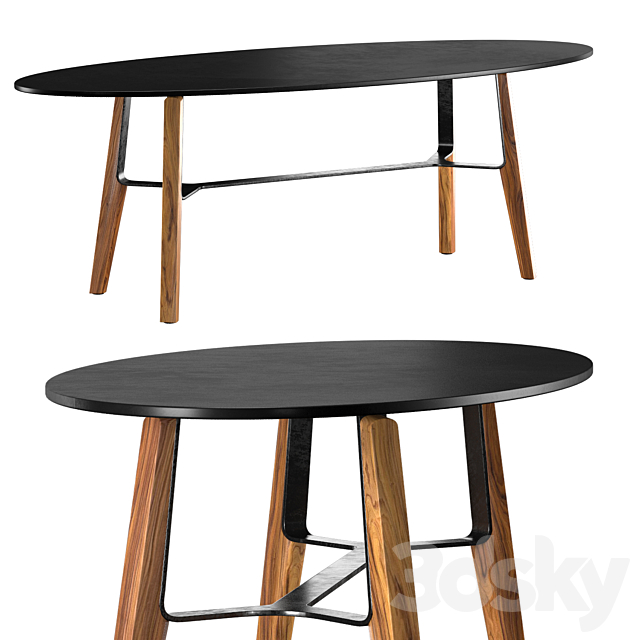 Liu CT oval Coffee Table 3DSMax File - thumbnail 1