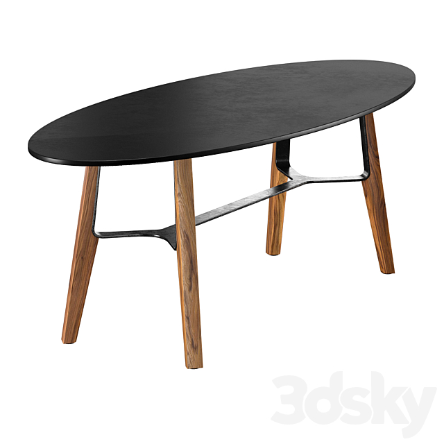 Liu CT oval Coffee Table 3DSMax File - thumbnail 2