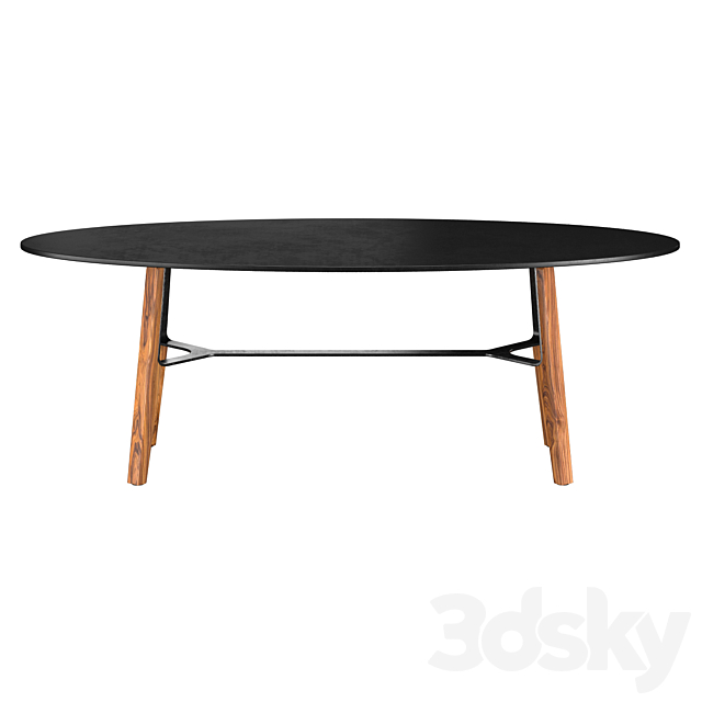 Liu CT oval Coffee Table 3DSMax File - thumbnail 4