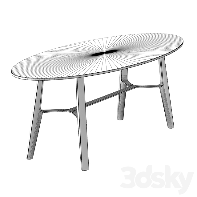 Liu CT oval Coffee Table 3DSMax File - thumbnail 5