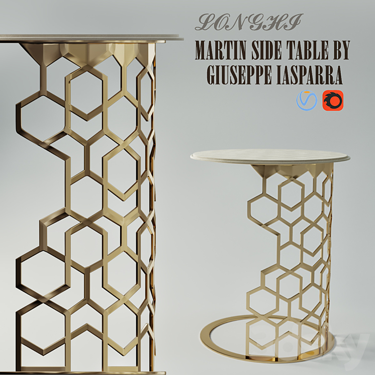 Longhi MARTIN SIDE TABLE BY GIUSEPPE IASPARRA 3DS Max - thumbnail 1