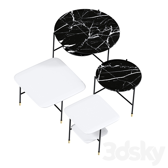 Low adrian tables set 3DSMax File - thumbnail 2