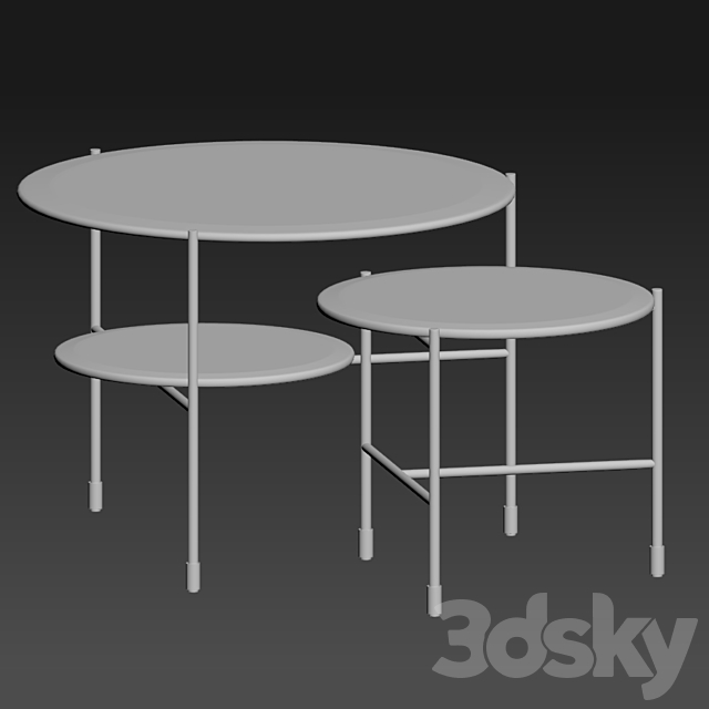 Low adrian tables set 3DSMax File - thumbnail 3