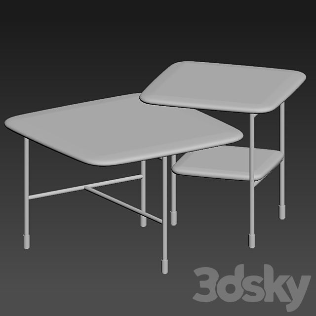 Low adrian tables set 3DSMax File - thumbnail 4