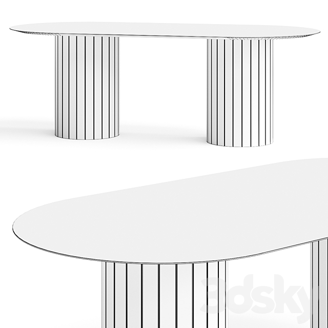 Lulu and Georgia Benedict Oval Dining Table 3DS Max Model - thumbnail 2