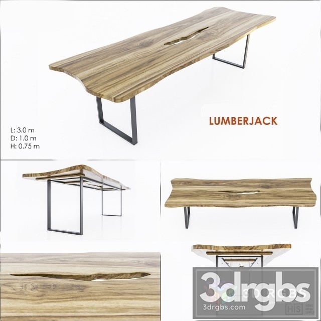 Lumberjack Table 3dsmax Download - thumbnail 1