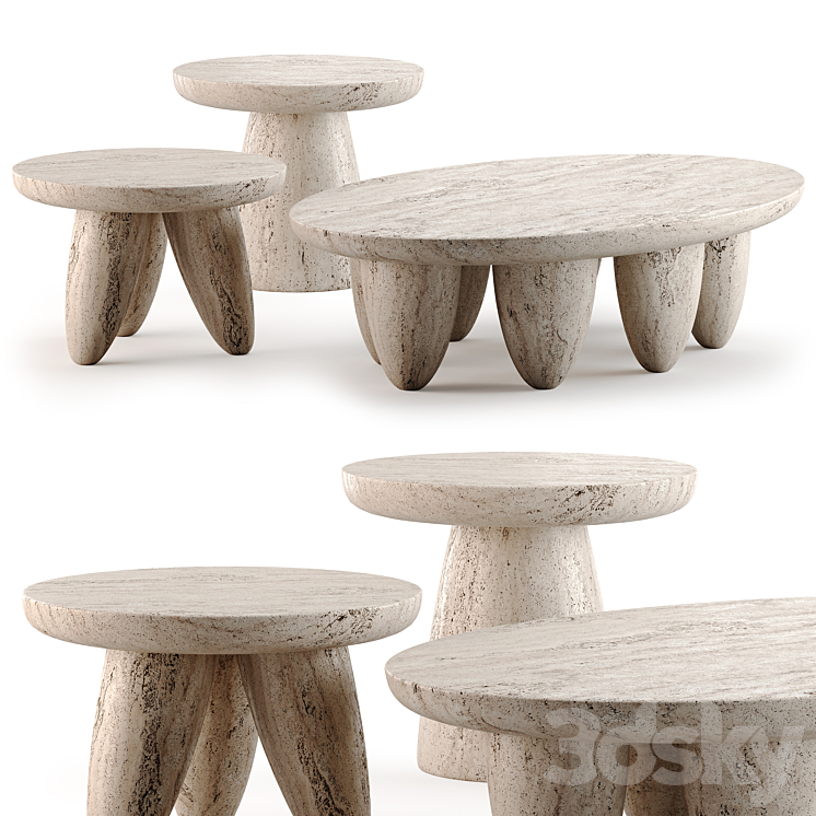 Lunarys Coffee Tables by Hommes 3DS Max Model - thumbnail 3