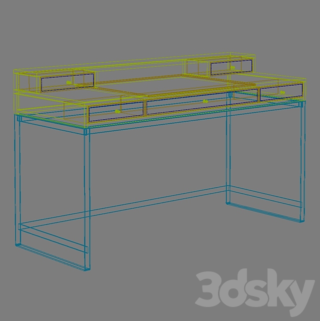 Luxdeco Oasis Proust Writing Desk 3DS Max Model - thumbnail 5