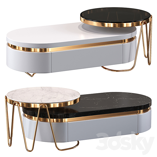 Luxurious Scandinavian coffee table 3ds Max - thumbnail 1