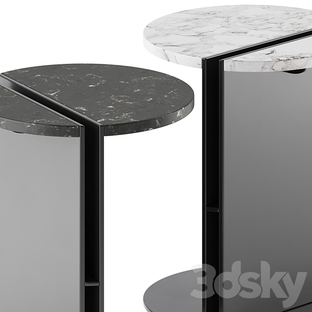 Maami Home HALF CALACATTA VIOLA Marble Side Tables 3DS Max Model - thumbnail 4