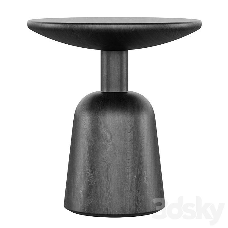 Macbeth Hemlock Black Wood Side Table by CB2 3DS Max - thumbnail 2