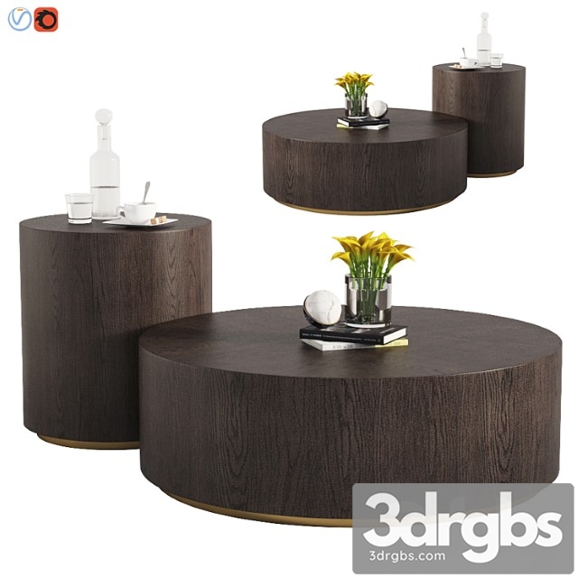 Machinto round coffee table & side table 2 3dsmax Download - thumbnail 1