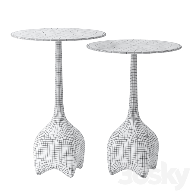 Malagana Side Table – Aguirre Design 3DS Max Model - thumbnail 2