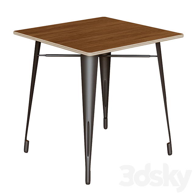 Malibu low table with black legs 3DSMax File - thumbnail 1