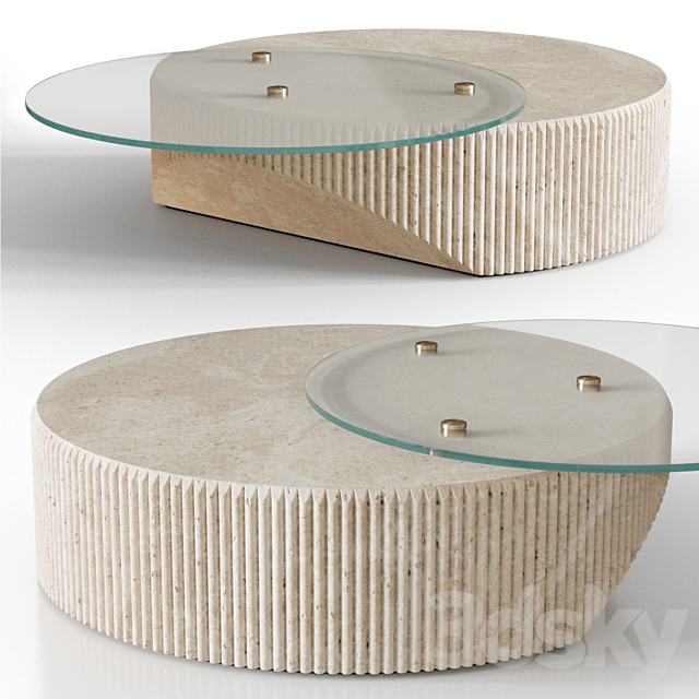 Marble and glass coffee table 3DSMax File - thumbnail 1