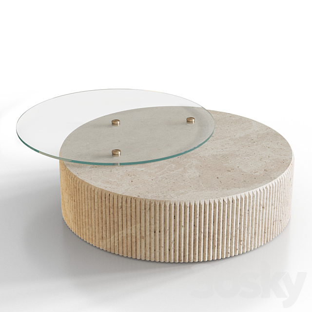 Marble and glass coffee table 3DSMax File - thumbnail 2