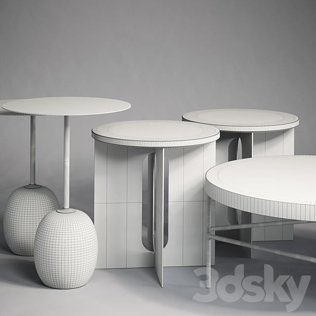 Marble Side Tables Set 1 3DSMax File - thumbnail 3