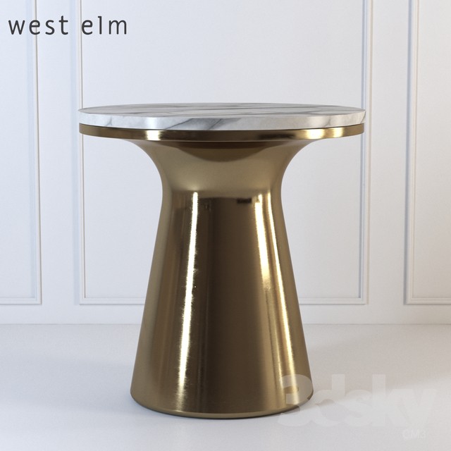 Marble Topped Pedestal Side Table 3DS Max - thumbnail 3