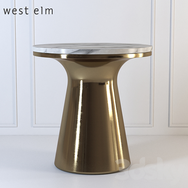 Marble Topped Pedestal Side Table 3DSMax File - thumbnail 1