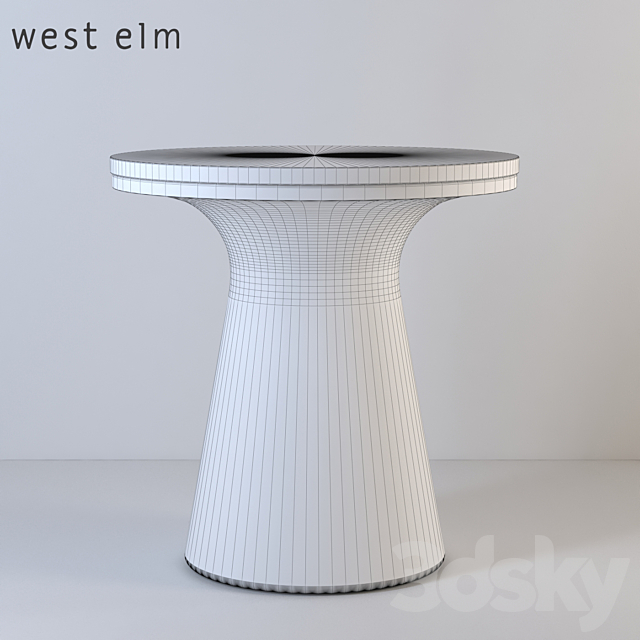 Marble Topped Pedestal Side Table 3DSMax File - thumbnail 2