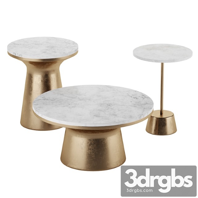 Marble topped pedestal side table west elm - thumbnail 1