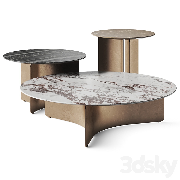 Marelli Wave Coffee Tables 3DS Max Model - thumbnail 1