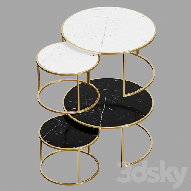 Marmor Beistelltisch Set Nena 3DSMax File - thumbnail 2