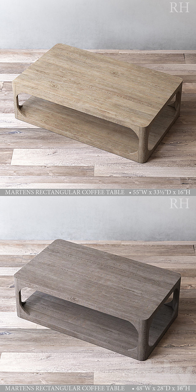 MARTENS RECTANGULAR COFFEE TABLE 3DS Max Model - thumbnail 2