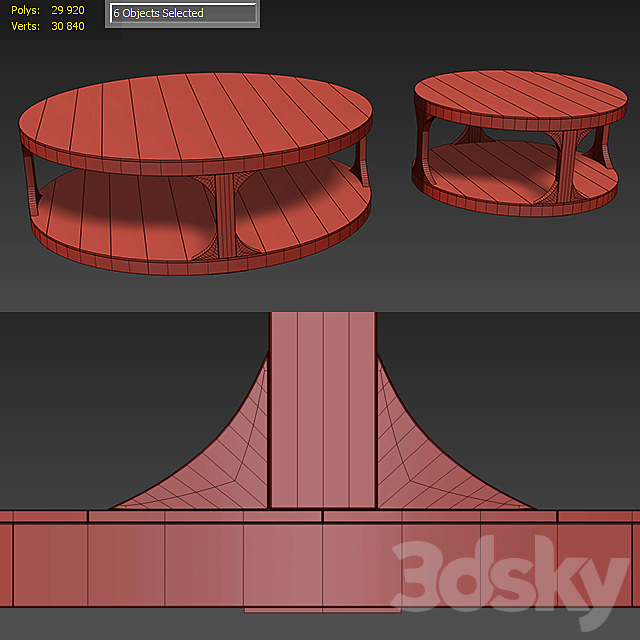 MARTENS ROUND COFFEE TABLE 3DS Max Model - thumbnail 3