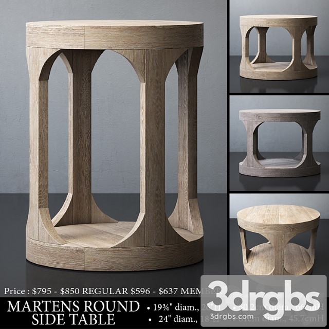 Martens round side table 2 3dsmax Download - thumbnail 1