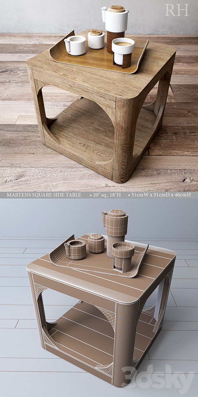 MARTENS SQUARE SIDE TABLE 20sq 3DSMax File - thumbnail 3