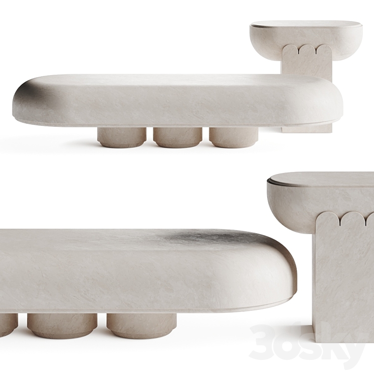 Martin Masse Agatha Coffee Tables 3DS Max Model - thumbnail 1